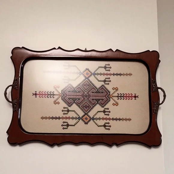 Vintage Handmade1960’s/1970’s Cross Stitch Embroidery Inlay Br… - Picture 4 of 8